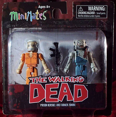 WALKING DEAD PRISON HERSHEL & FARMER ZOMBIE MiniMates  Series 3 - NEW SEALED - Image 1 of 4
