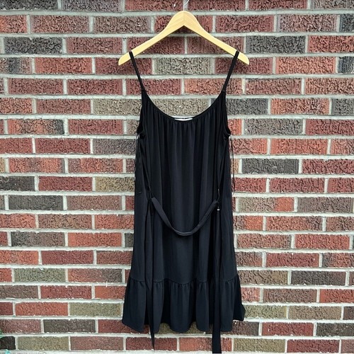 Abito Michael Kors Nero Flounce Cinturino Spaghetti Cintura