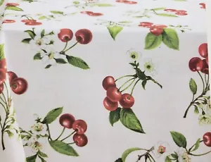 Tovaglia stampata a prova di fuoriuscita, 70" rotonda (4-6 ppl) FIORI E CILIEGIE GIUBILEO, BM - Foto 1 di 14