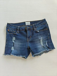 Hudson Girls Jean Shorts Size 12 Stretch Distressed Denim Cutoff Freyed Hem - Picture 1 of 4