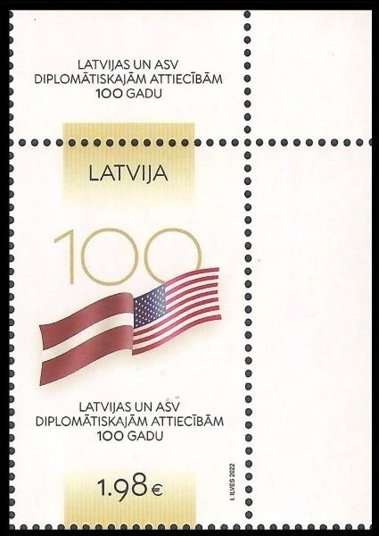 Latvia 2022 (16) 100 years of diplomatic relations between Latvia and USA (corn. - Image 1 of 1