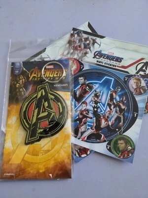 Avengers Infinity War Symbol Rubber Keychain Keyring Metal And Endgame Stickers  - Image 1 of 3