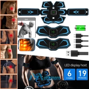 EMS Abdominal Muscle Core Toning Trainer ABS Electric Stimulator Fitness Belt - Picture 1 of 16
