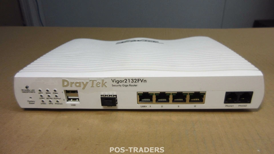 DrayTek VIGOR2132FVn Security SFP WAN Router 4 x Gigabit LAN EXCL PSU & ANTENNAS - Bild 1 von 3