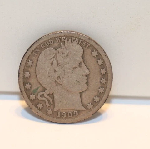 1909 US Barber Silver Quarter 25c Cover