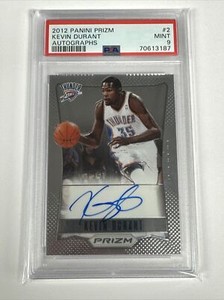 2012-13 Panini Prizm KEVIN DURANT #2 On-Card Auto SP PSA 9 Mint 1st Year Prizm