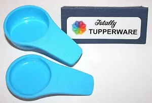 Tupperware Measuring Spoons Teaspoon and Tablespoon Magnets Blue - Picture 1 of 6