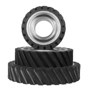 6" 8" 10"Rubber Serrated Sand belt Contact Wheel Grinding Polishing 6206 Bearing - Picture 1 of 13