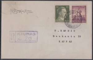 F-EX8669 RUSSIA LIETUVA LITHUANIA 1942 GERMANY OCCUPATION POSTCARD KAUNAS. - Picture 1 of 2