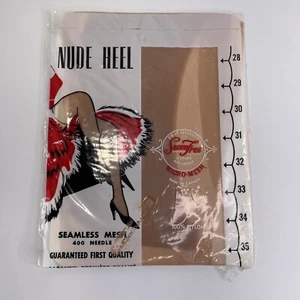 VERY RARE! Vintage 1955 Pantyhose DuPont SeamFree Canada SZ Medium Nude Beige - Picture 1 of 8