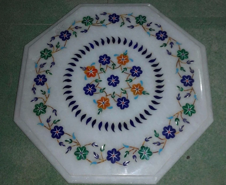 12" x 12" Marble Coffee Table Inlay Work Handmade Home Decor Gift - Image 1 of 1