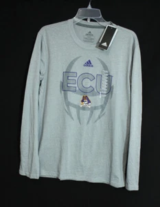 NWT Adidas T-Shirt Medium East Carolina University Pirates Gray Long Sleeve - Picture 1 of 4