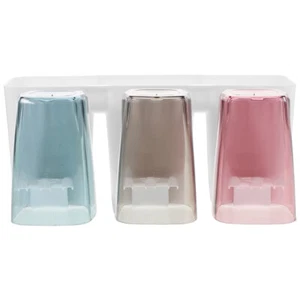 Wall Toothpaste Toothbrush Cup Holder Bathroom Wall Organizer - Picture 1 of 12