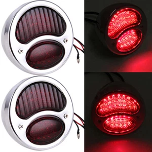 Chrome Vintage Hot Rat Street Rod Tail Lights Stop Lamp For Ford Model A Customs - Picture 1 of 12