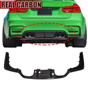 Carbon Fiber Rear Bumper Diffuser Lip For BMW F80 M3 F82 M4 V Style 2014+3PC - Picture 1 of 6