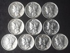 New Listing1935-1945 San Francisco Mercury Silver Dime 10 Coin Lot(3) - Coingiants -