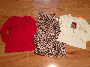 NWT Gymboree Parisian Chic Lot Leopard Ruffle Dress Pink Bow Tops Shirts 5 5T - Picture 1 of 5