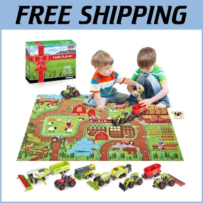 Engaging 38-Piece Tractor Toy Set for Kids: Farm Animals & Play Mat Included - Image 1 of 4