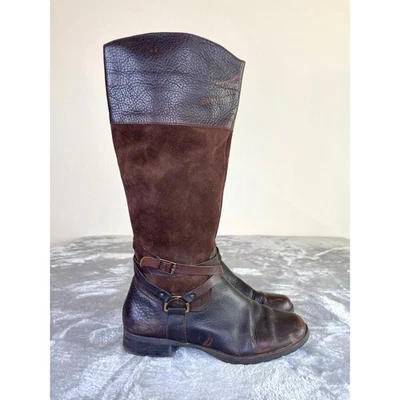 Ralph Lauren Womens Boots Sz 9 Chocolate Brown Suede Tall Riding Genuine Leather - Image 1 of 4