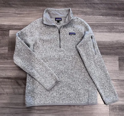 Patagonia Sweater Womens Large Gray Quarter Zip Better Sweater Fleece Pullover - Image 1 of 3