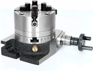 3" / 80 mm normaler Drehtisch mit kleinen Spannfuttern und Rückenplatte - Bild 1 von 21