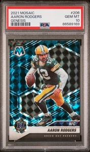 2021 Panini Mosaic Aaron Rodgers #206 Genesis PSA 10 - Picture 1 of 2
