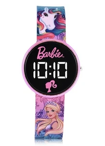Barbie Reloj Infantil Infantil LED con Estuche Redondo y Correa Silicona Estampada - Imagen 1 de 5
