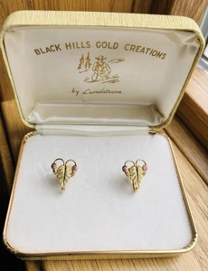 Pendientes Vintage 12 quilates Black Hills Oro Creations By Landstrom 12k Tornillo Trasero - Imagen 1 de 8