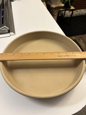 Pampered Chef USA Family Heritage Collection 11” Round Tan Stoneware Baker - Image 1 of 4