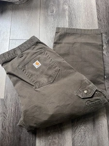 Carhartt Ripstop Carpenter Double Knees Size 36x24 Brown - Picture 1 of 5