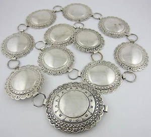 Cinturón Navajo Concho Pesado Vintage Plata Esterlina - 34" Largo - 360 gramos! - Imagen 1 de 6