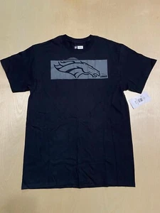 Ropa del equipo de la NFL talla mediana para hombre Denver Broncos camiseta en negro logotipo fútbol americano - Imagen 1 de 7