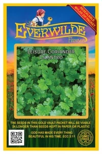 1 Oz Leisure Coriander Cilantro Herb Seeds - Everwilde Farms Mylar Seed Packet - Picture 1 of 3