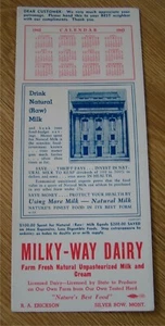 1940s Silver Bow Montana Milky Way Dairy Ink Blotter 1943 Calendar milk cream ad - Picture 1 of 4