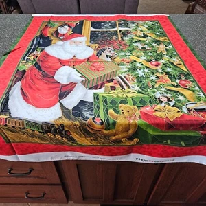 Best Time of the Year Panel 35x42 Liz Goodrick Dillon QT Santa Christmas Tree - Picture 1 of 5