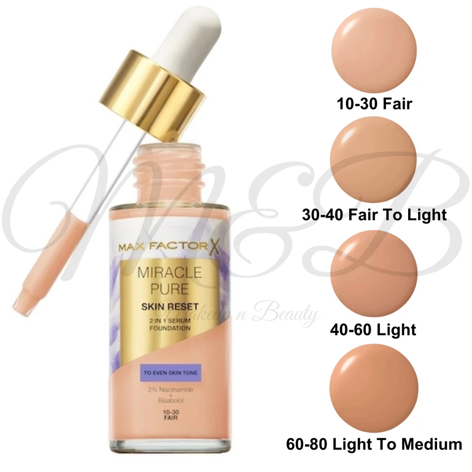 Max Factor Miracle Pure Skin Reset 2-in-1 Serum Foundation *CHOOSE SHADE* NEW - Image 1 of 4