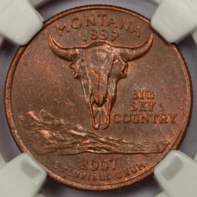 2007 D NGC AU58 Missing Clad Layer Montana Quarter Mint Error Extra Rare Date - Image 1 of 4