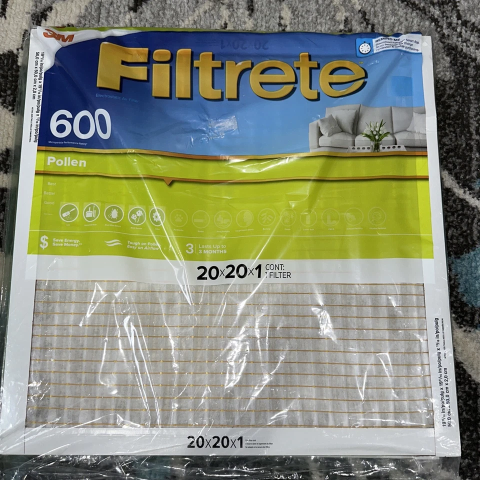 3M Filtrete 20 In. x 20 In. x 1 In. Clean Living 600 MPR Furnace Filter 3M - Image 1 of 1