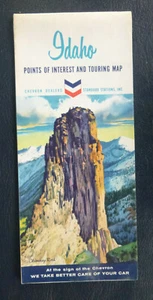 1964 Idaho road map Chevron oil Chimney Rock cover Yellowstone National Park - Picture 1 of 4