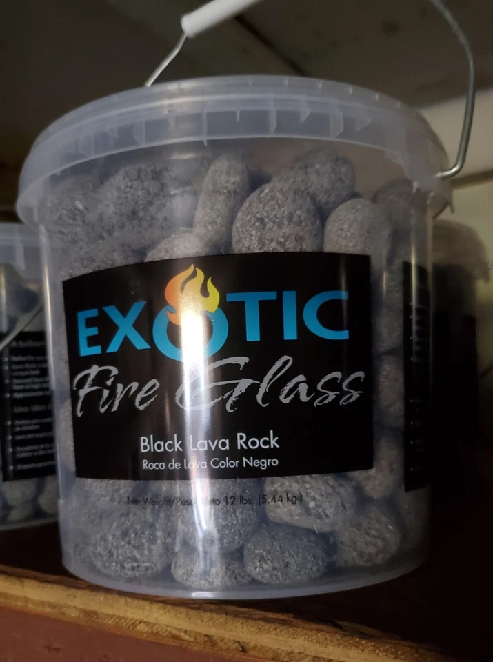 Vidrio de fuego exótico - roca de lava negra caída - cubo de 12 libras - NUEVO Foto 1 de 1