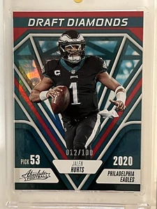 2023 Panini Absolute JALEN HURTS Draft Diamonds Red Spectrum /100 #DD-7 Eagles - Picture 1 of 2