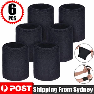 6PCS Cotton Wristband Yoga Sport Cotton Wristband Wrist Band Sweatband Sweat NEW - Picture 1 of 12