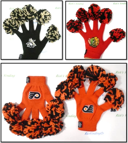 Wincraft Womens NHL Spirit Fingerz Pom Pom Gloves Team Knit Cover
