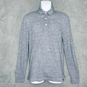 Faherty Hemd Herren klein blau gestreift leicht Polo Knopf Tasche Freizeit - Bild 1 von 13