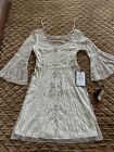 Adrianna Papell white/ivory dress with sleeves brand new with tags