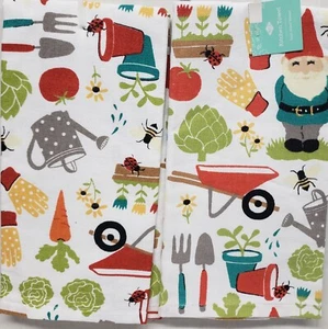 2 STESSI ASCIUGAMANI DA CUCINA IN COTONE (16""x26"") ATTREZZI E GNOMI DA GIARDINO A MOLLA, Ritz - Foto 1 di 20