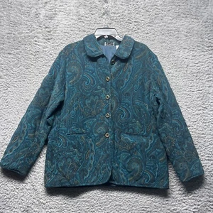 Chaqueta CLC Cricket Lane Collection Mujer Grande Botón Estampado Paisley Forrada - Imagen 1 de 8