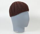 Beanie Wool Cap Brown Merino Wool Knit Hat Mens Winter Hat H17*