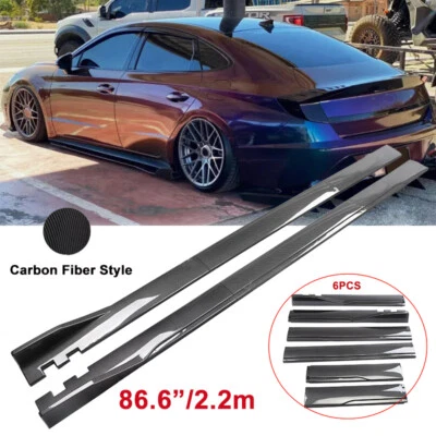 86.6'' Side Skirt Extension Splitter Rocker Panels Lip For Hyundai Accent Sedan - Image 1 of 4