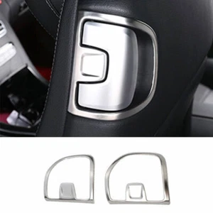 Matte Sliver Steel Seat Button Handle Cover Trim 2PCS For Benz C-Class 2016-2021 - Picture 1 of 9